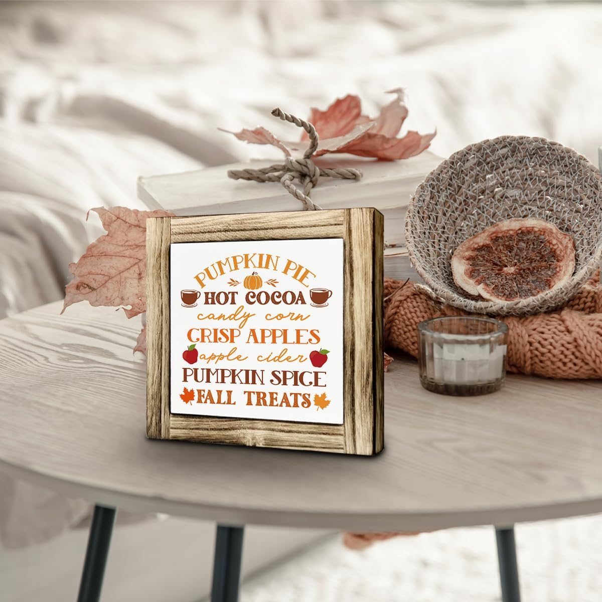 Fall Rustic Wooden Tabletop Decor Sign