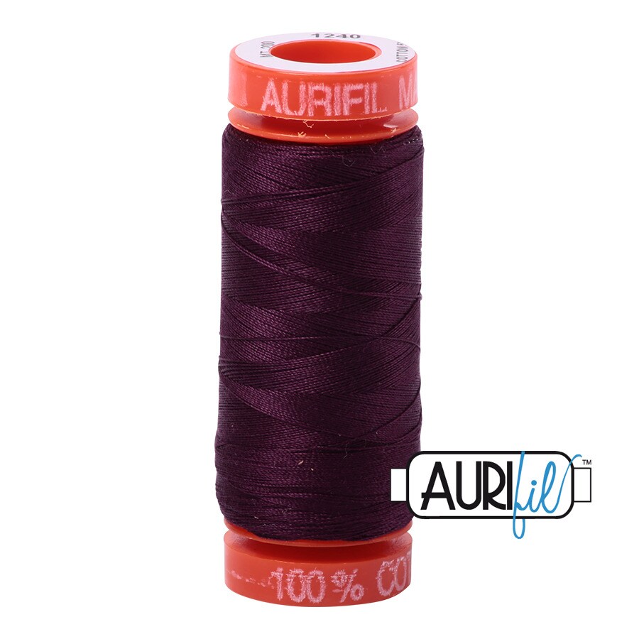 Very Dark Eggplant (1240) | 50wt Small Spool (200M / 220Y) | Aurifil Thread
