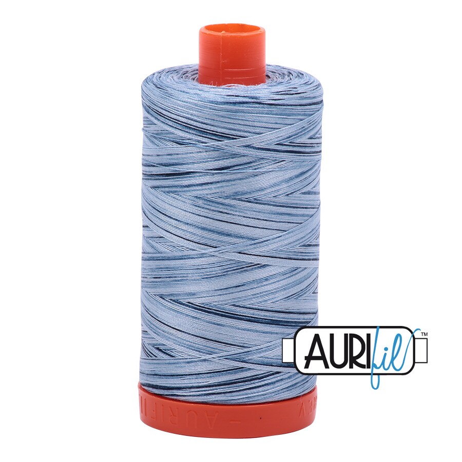 Stonewash Blues - Variegated (4669) | 50wt Large Spool (1300M / 1422Y) | Aurifil Thread