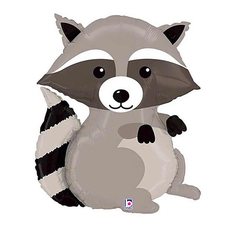 36&#x22; Woodland Raccoon Balloon Forest &#x26; Woodland Party Decoration