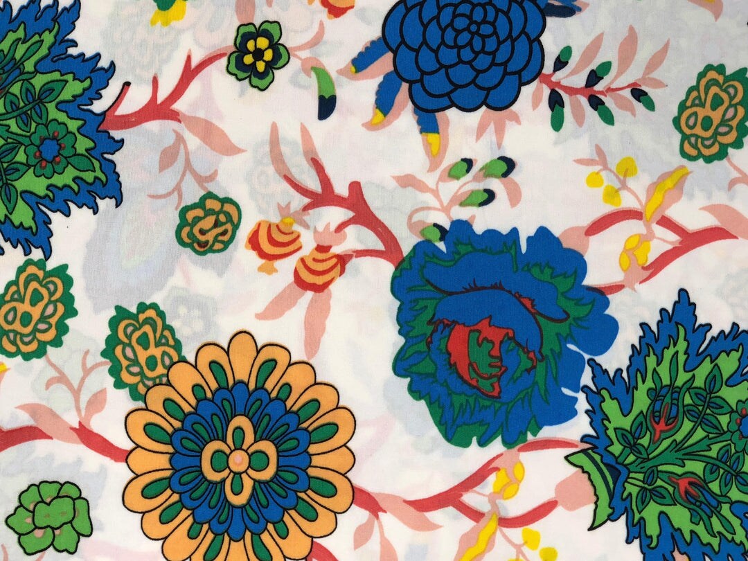 1 Yard Blue Spandex Fabric with Star of David Print for Performance ...