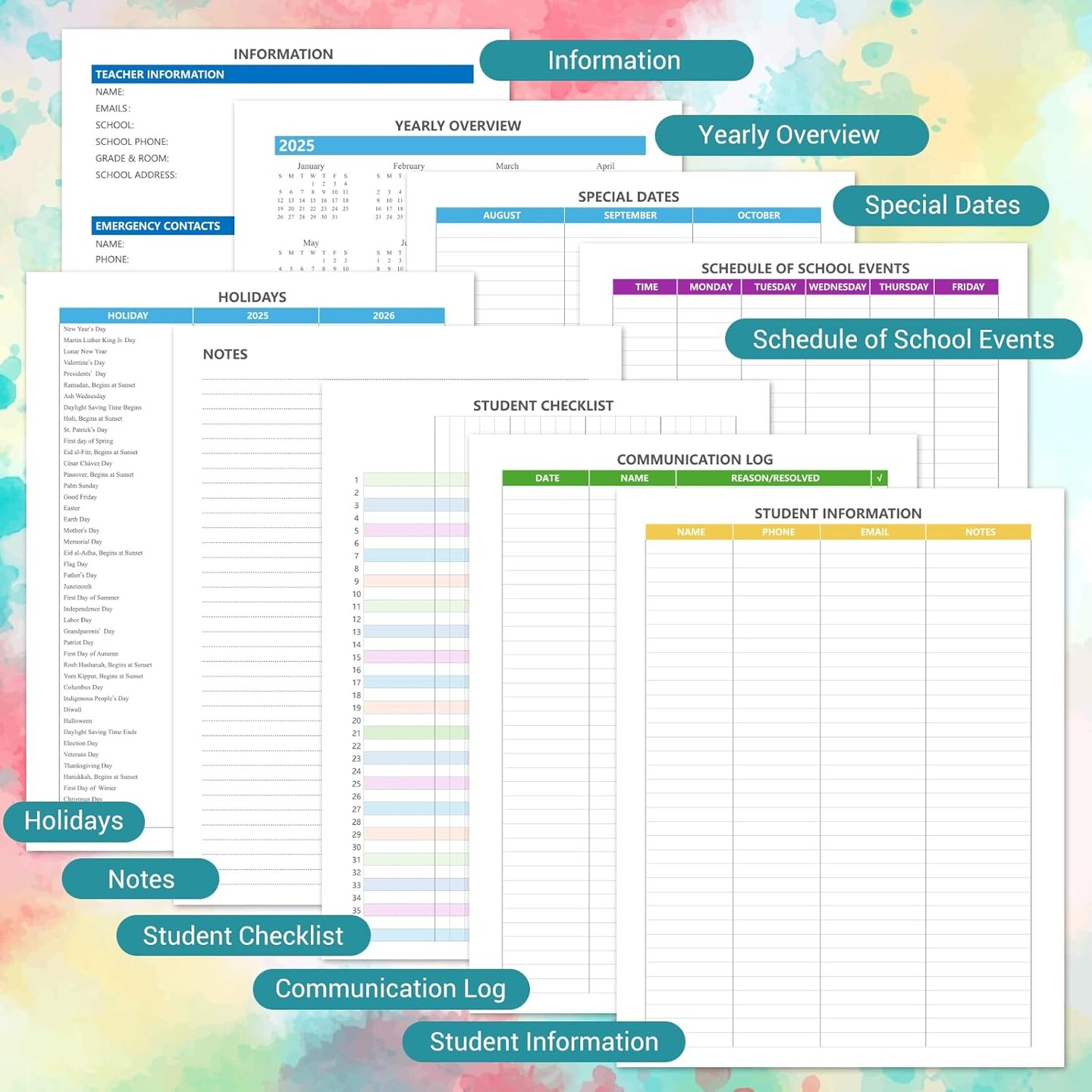 Teacher Planner 2025-2026 Academic Year
