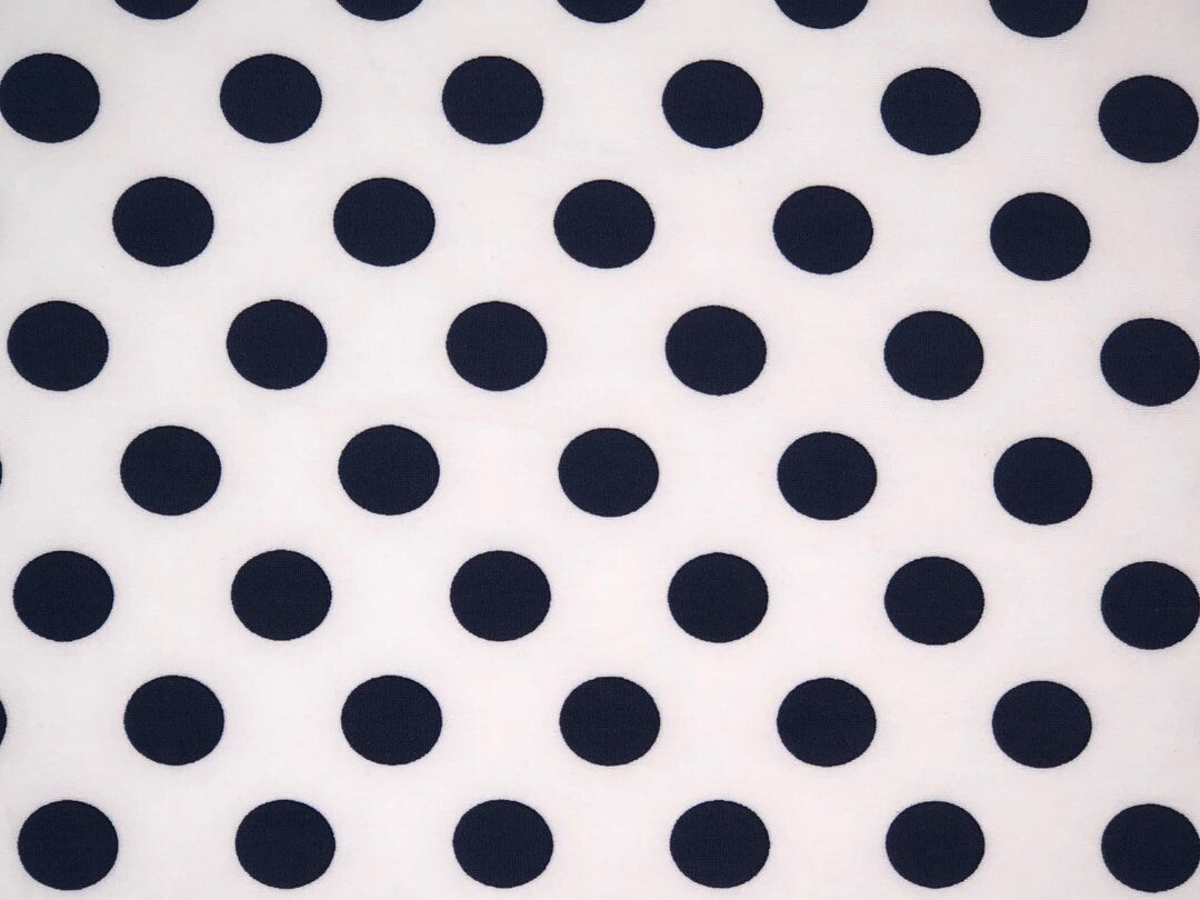 1 Yard ITY Knit Polka Dot Print Fabric for Stylish Apparel 60 Inches Wide