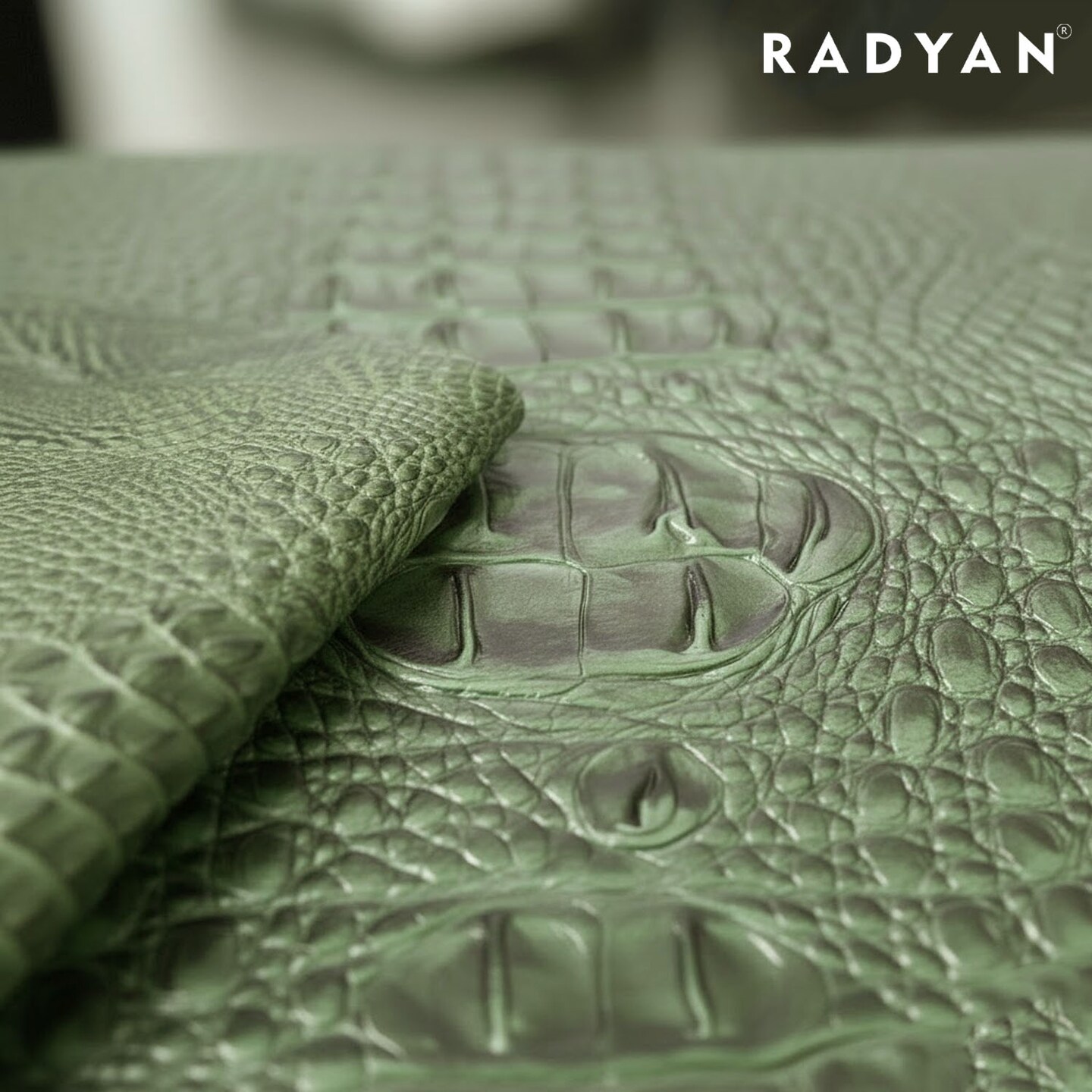 1 Yard 3D Embossed Gator Faux Leather Vinyl Fabric Durable Upholstery Handbags 56" Width