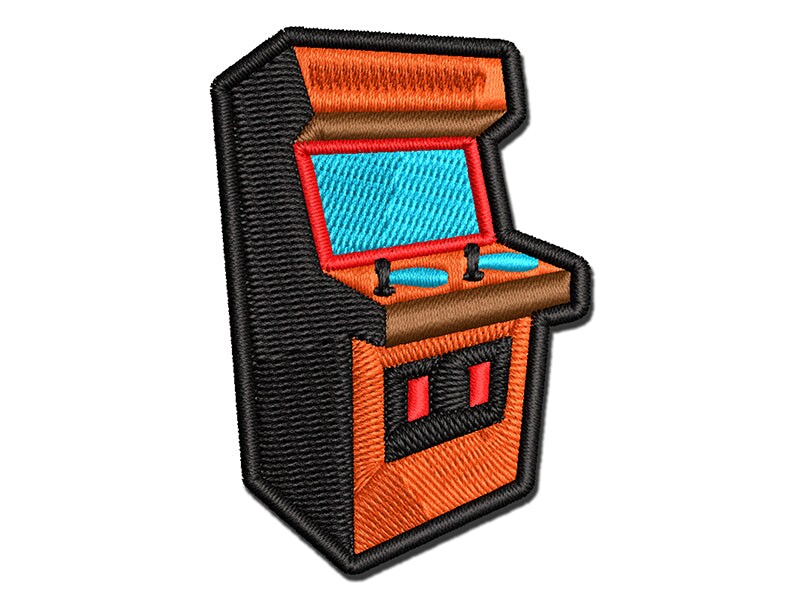 Arcade Retro Gaming Cabinet Multi-Color Embroidered Iron-On or Hook & Loop Patch Applique