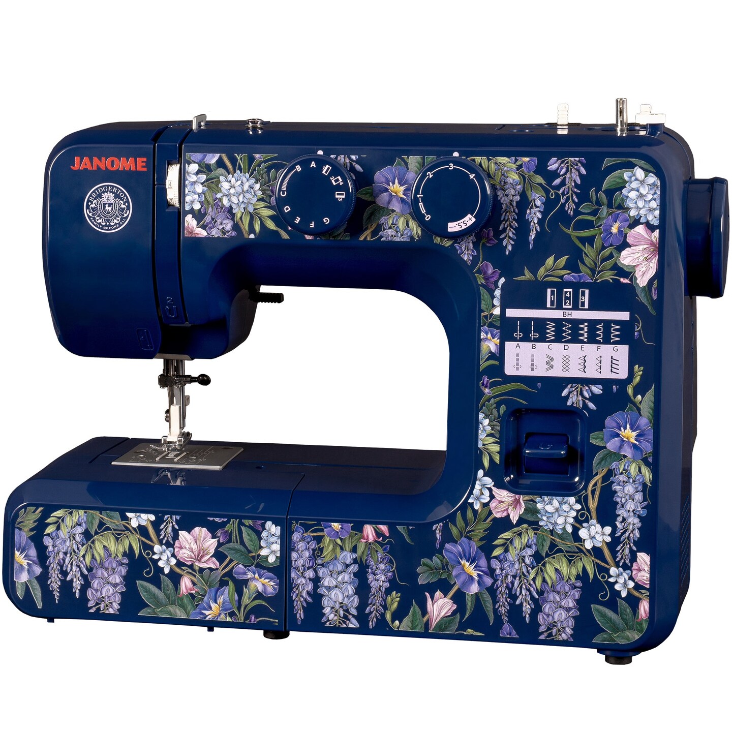 Janome Wisteria Promenade Easy-to-Use 15-Stitch Sewing Machine Officially Licensed Bridgerton Collection