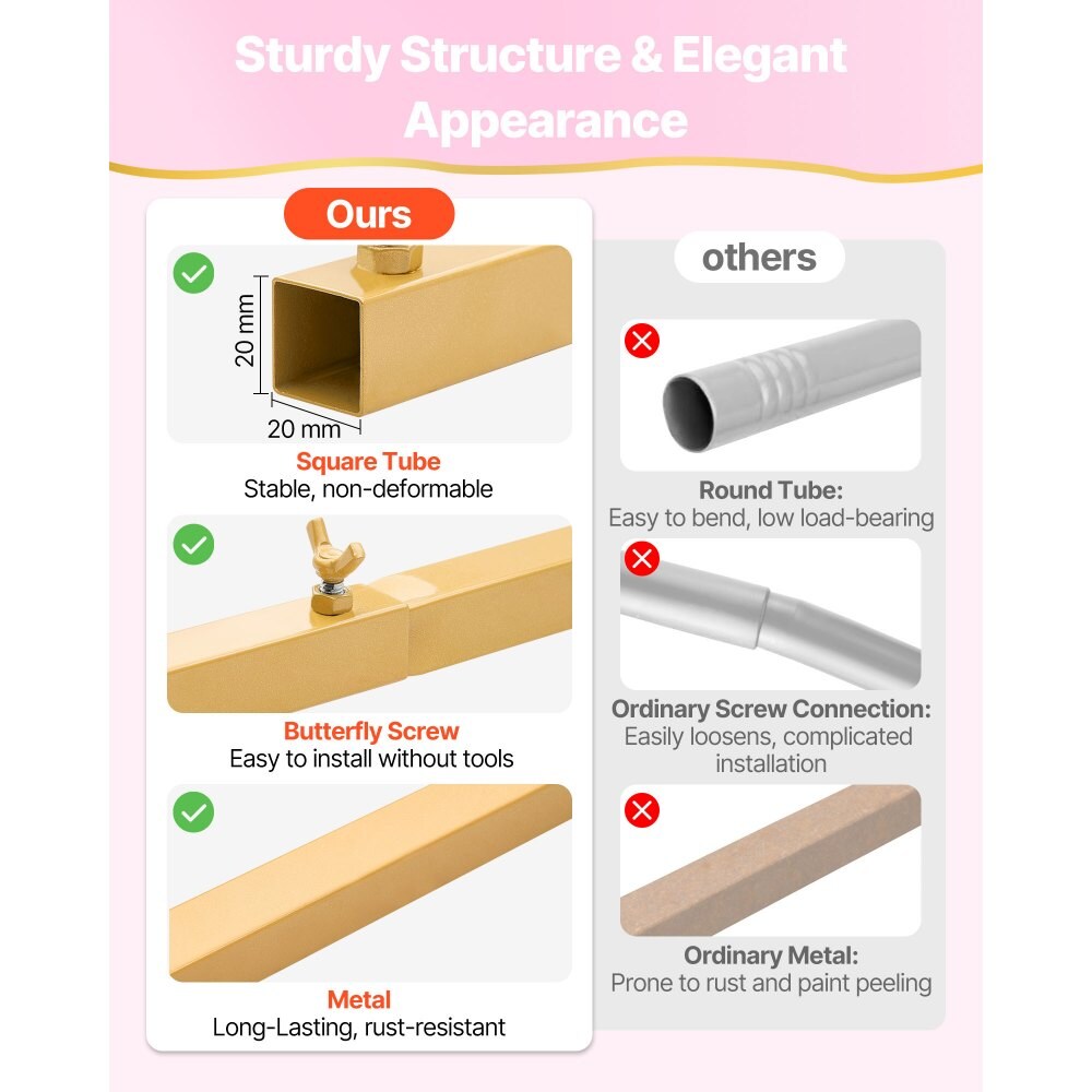 Gold 7.2x4 ft Metal Arch Backdrop Stand with Cover for Weddings and Parties