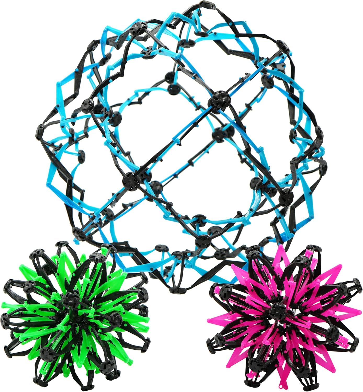 4E's Novelty 3 Pack Expandable Ball - Stress Balls for Adults & Kids, Calm Down Corner Supplies & ADHD