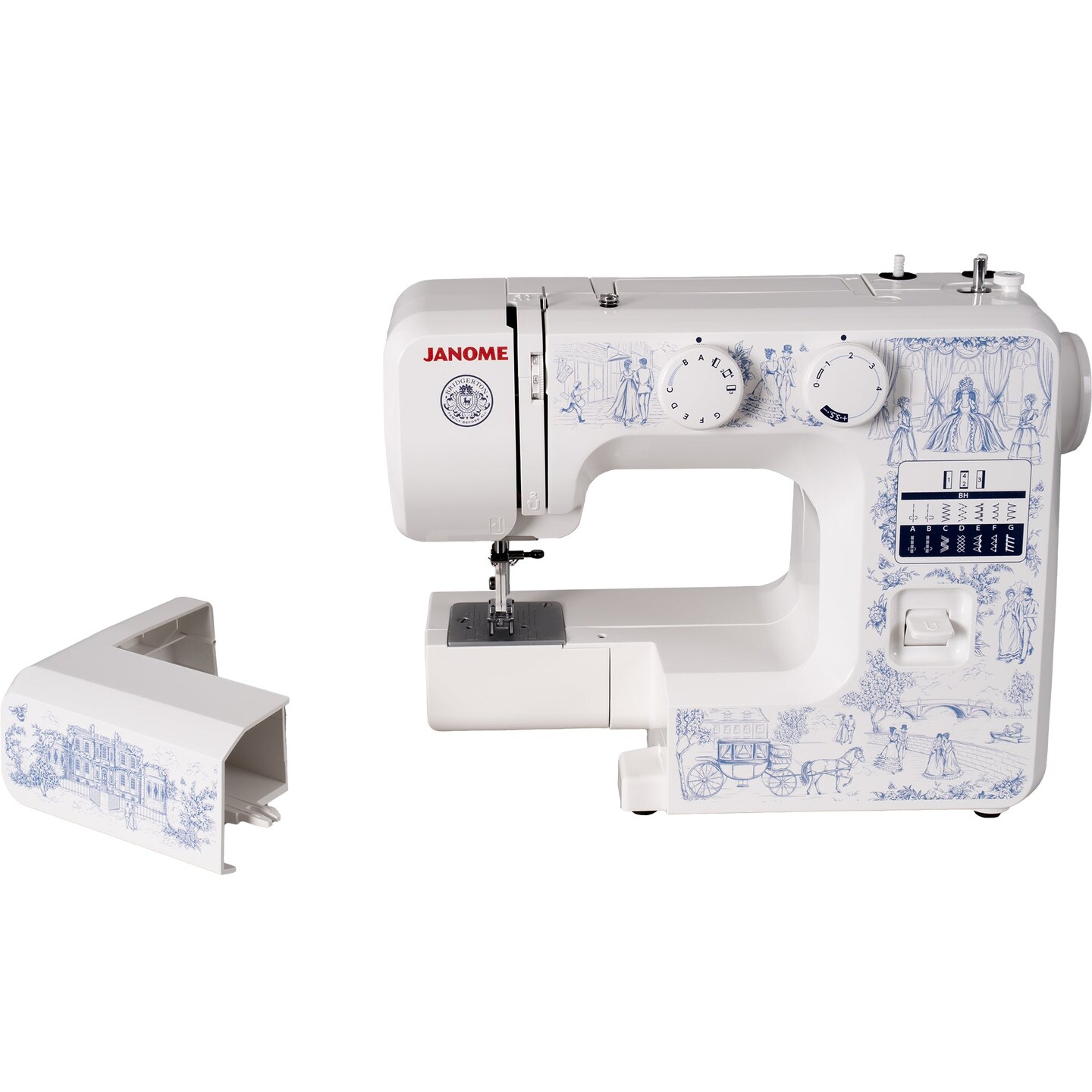 Janome Toile Romance Easy-to-Use 15-Stitch Sewing Machine Officially Licensed Bridgerton Collection