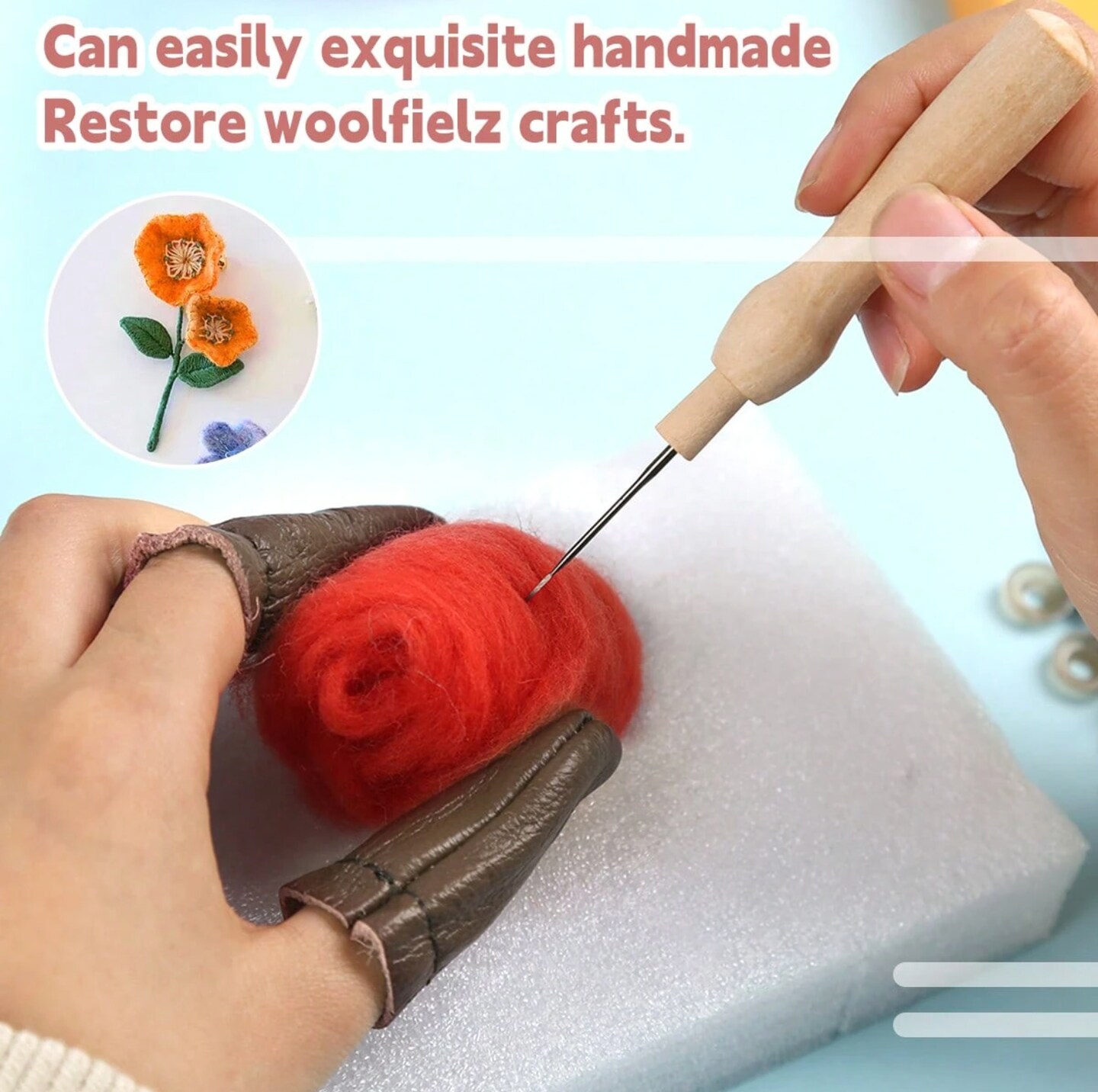 24-Color Needle Felting Starter Kit – Wool Roving & Supplies for DIY Craft Projects, Beginners & Fiber Art