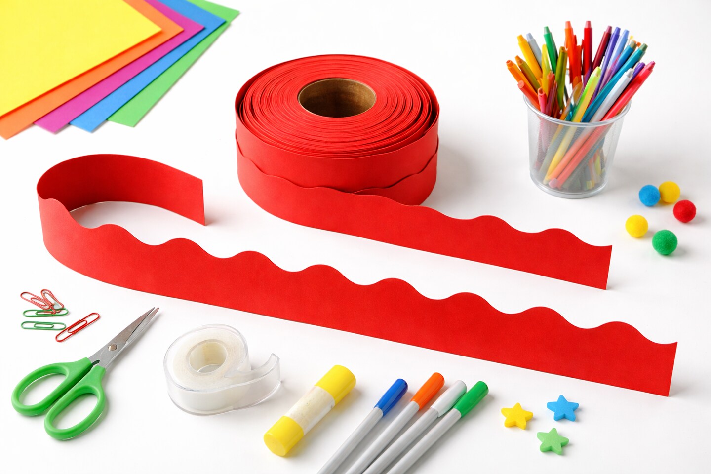 Red Bulletin Board Borders, 39 Ft Each, 12 Pack | Classroom & School Display Trim