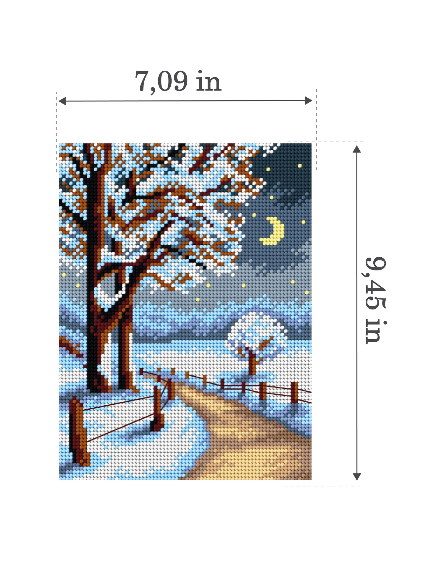 Gobelin canvas for halfstitch without yarn Four season - Winter 3470F
