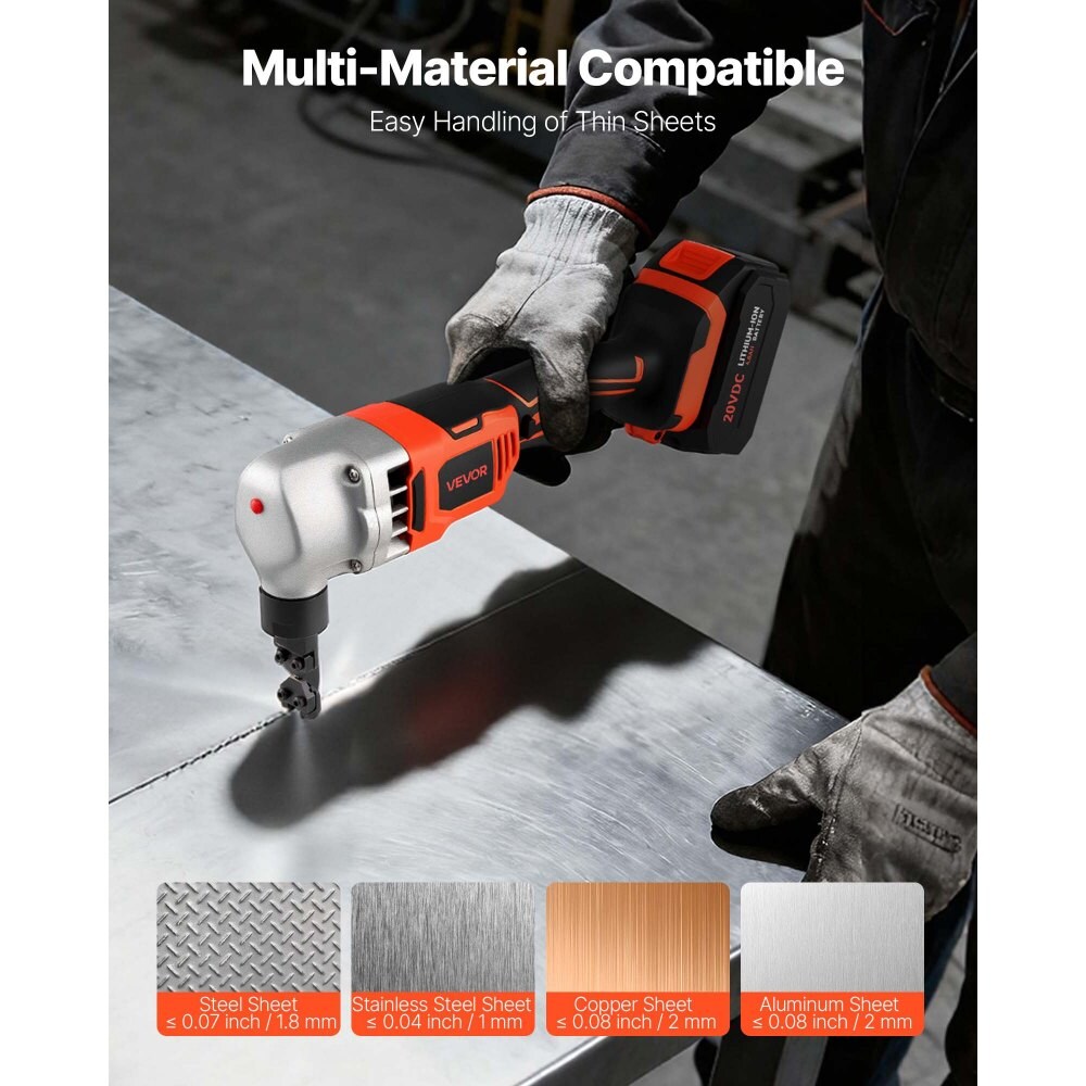 Cordless Metal Cutter Nibbler with 4000mAh Battery and Carrying Case