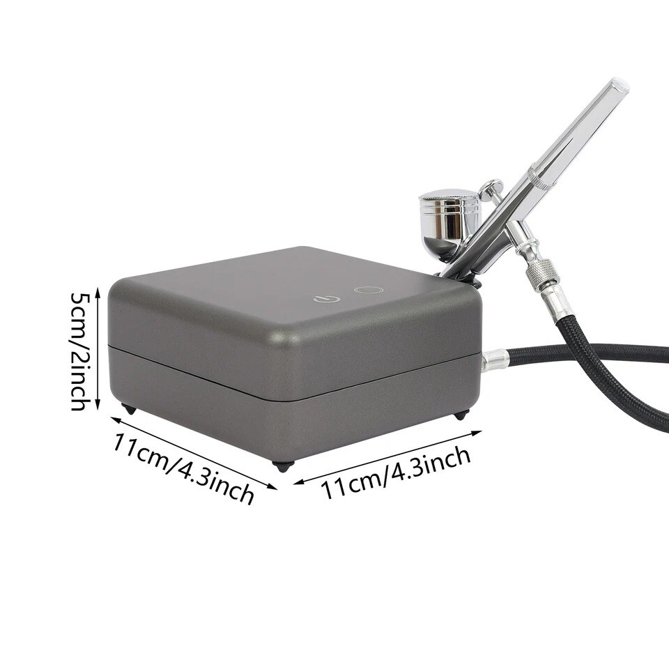 Multi-Purpose Airbrush Kit with High-Pressure Compressor – Dark Gray