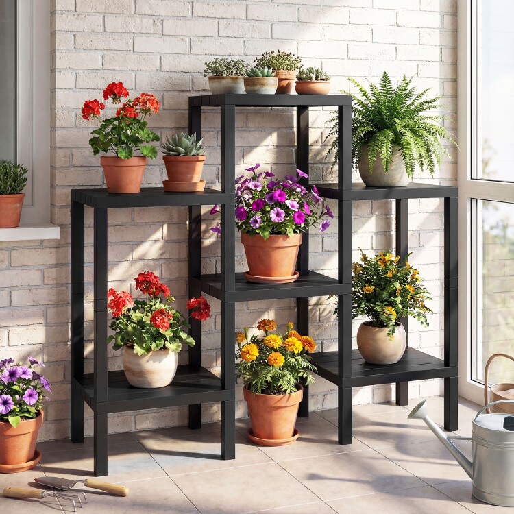 Modular Plastic Storage Shelves 6-Tier for Living Room and Kitchen