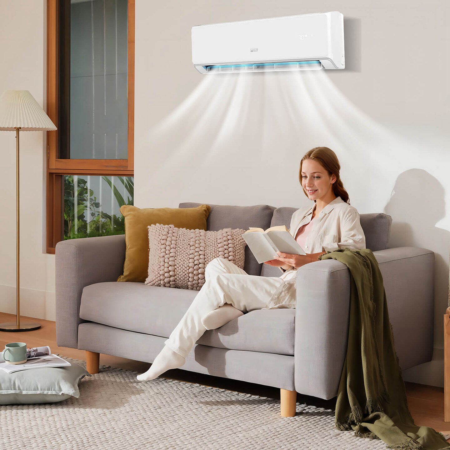 Costway 24000 BTU Wifi Enabled Mini Split Air Conditioner & Heater with Heat Pump Black/White