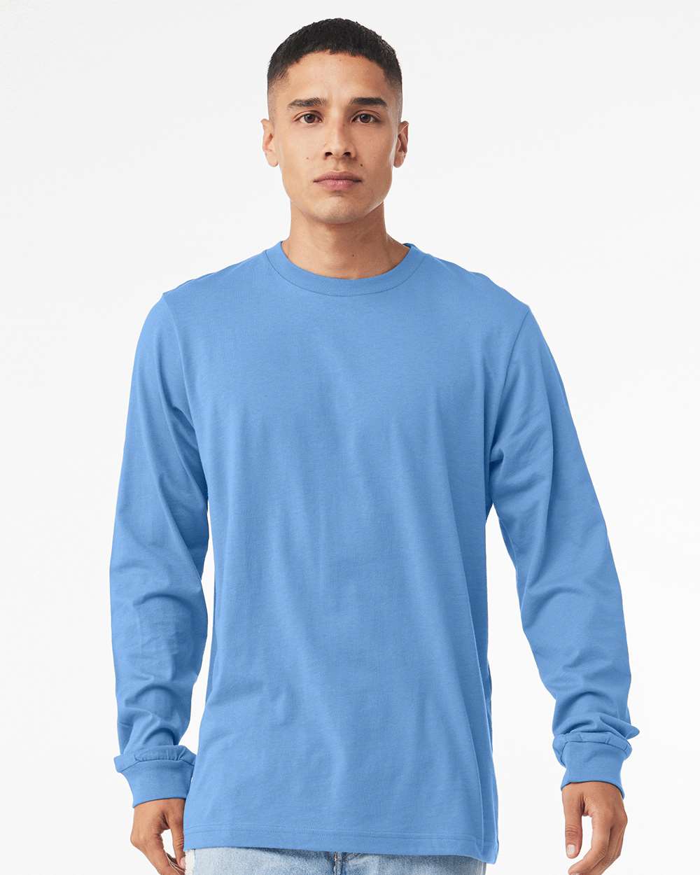 BELLA + CANVAS® Heather CVC Long Sleeve Crewneck T-Shirt for Layering Style & Custom Print Essential Tee