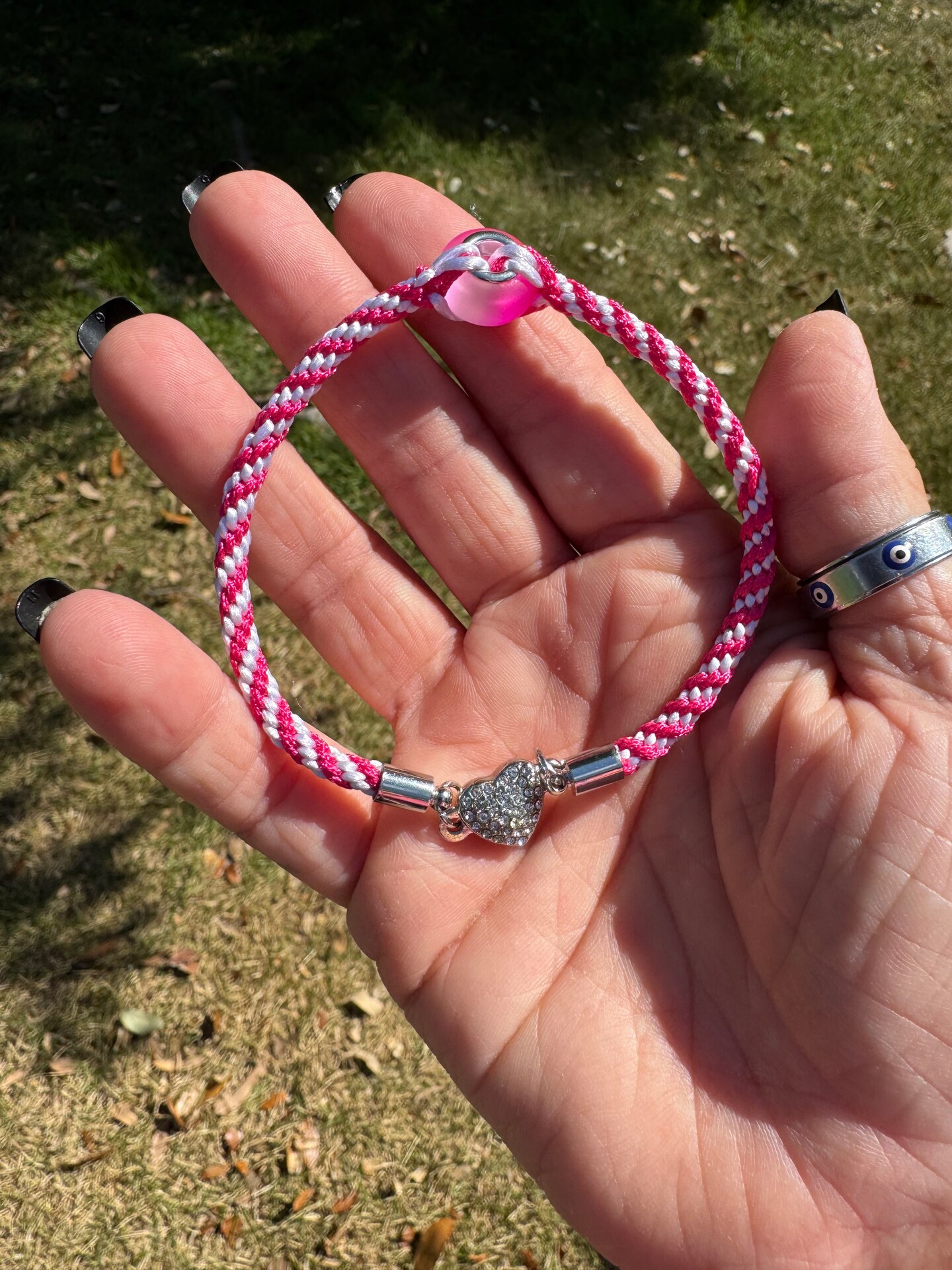 Beaded Kumihimo Bracelet - Magnetic Clasp Seed Bead Bangle, 8-Inch