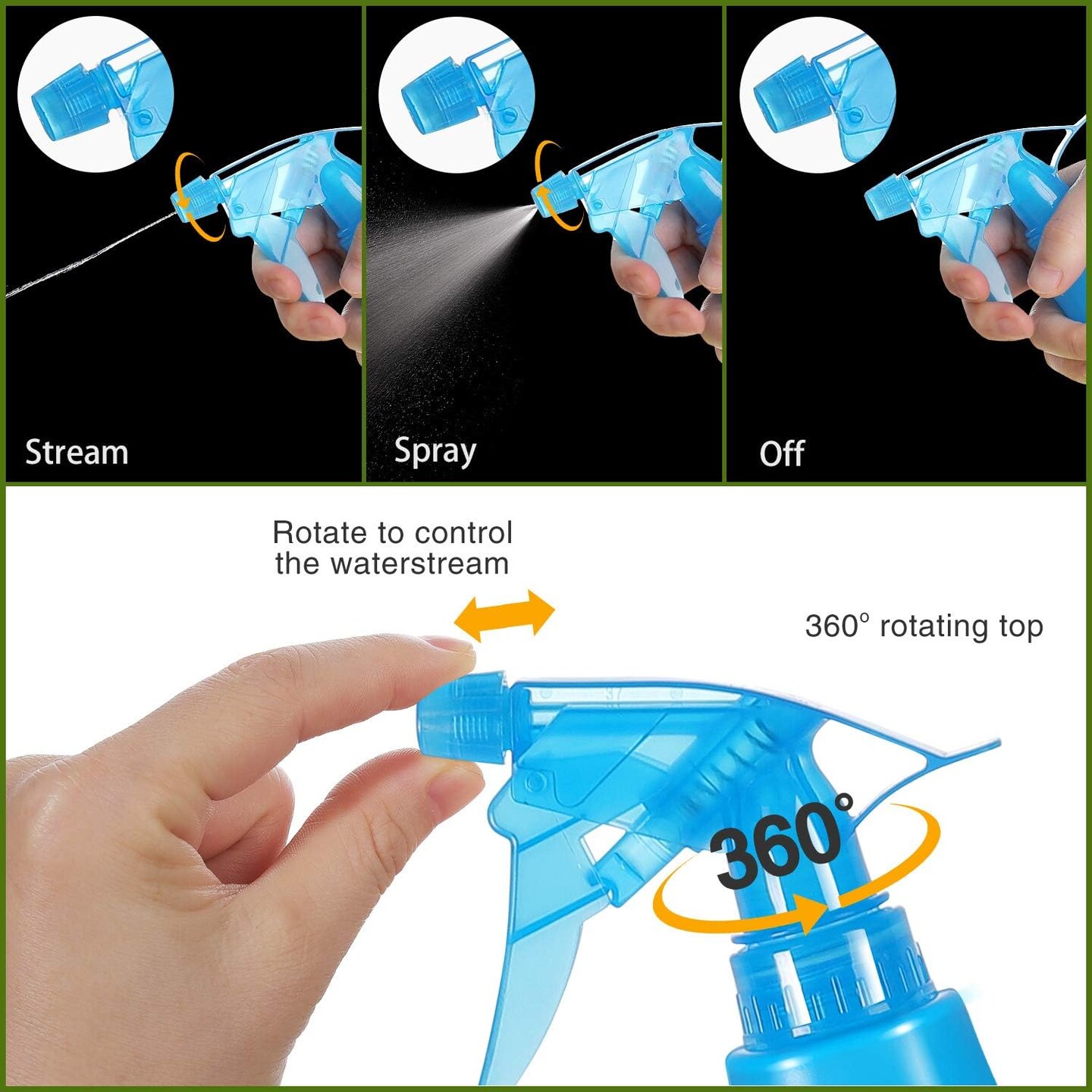 4 Pack 8 Oz Empty Plastic Spray Bottles with Adjustable Nozzle (Blue, Purple, Red, Yellow)