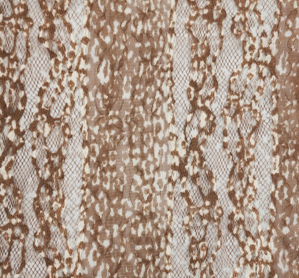 1 Yard Stretch Mocha Beige Lace Fabric, 58/60" Wide Soft Lightweight Material for Apparel & Décor