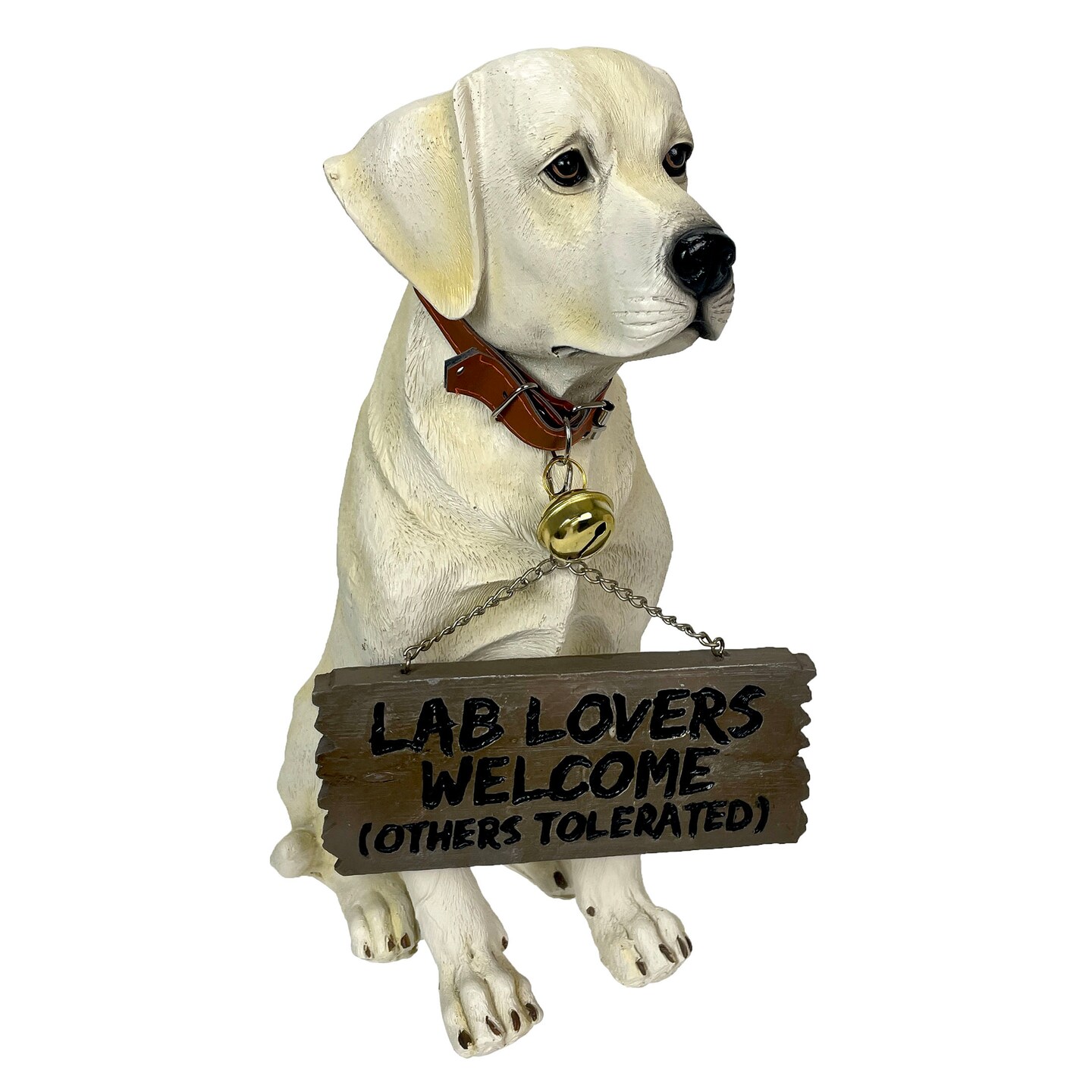Labrador Retriever Garden Welcome Statue Reversible Sign Don't Stop Retrievin
