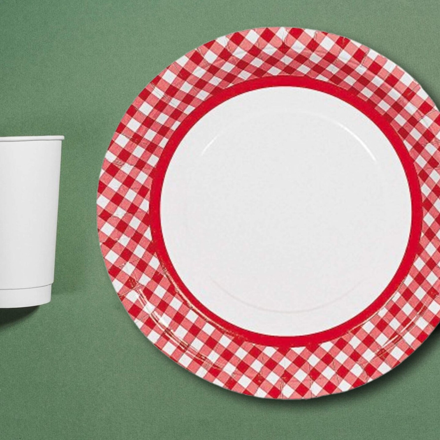 Red Gingham Paper Dinner Plates 24 Count Classic Picnic Party Plates 9 Inch