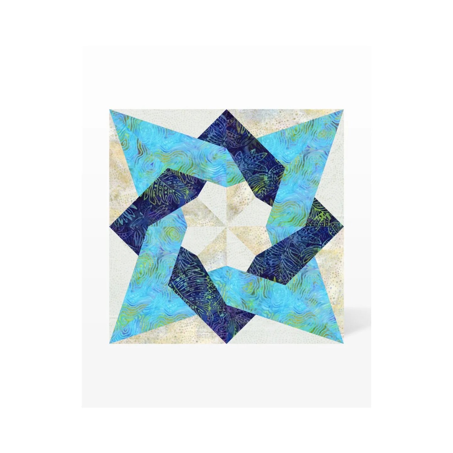 AccuQuilt GO! Tangled Star Die 10" Finished – Block on Board Quilting Die, 4-Color Star Block