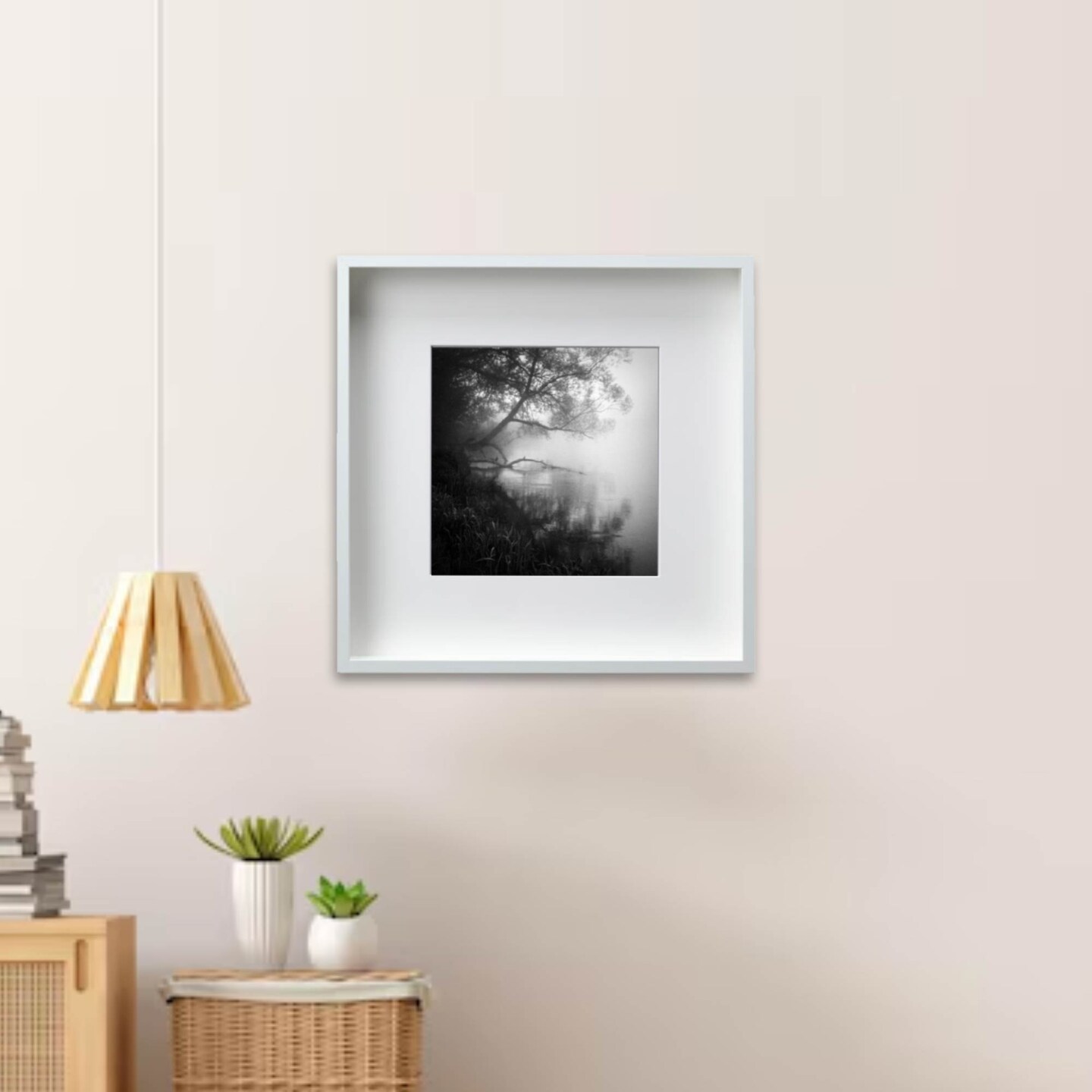 White Frame with Mount, 19¾x19¾" – Deep Gallery Frame, Easy No-Nail Hanging!