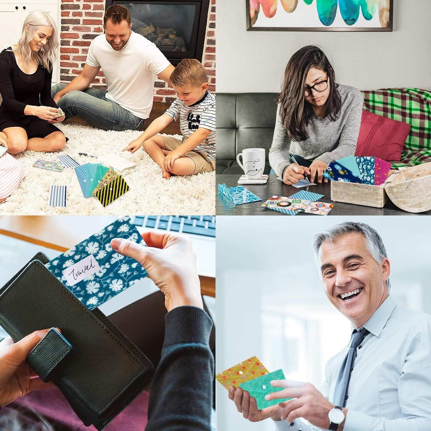 Cash Envelopes Plastic for Budget System (Cash Expense Envelopes) 6.5 x 3.3 Inches