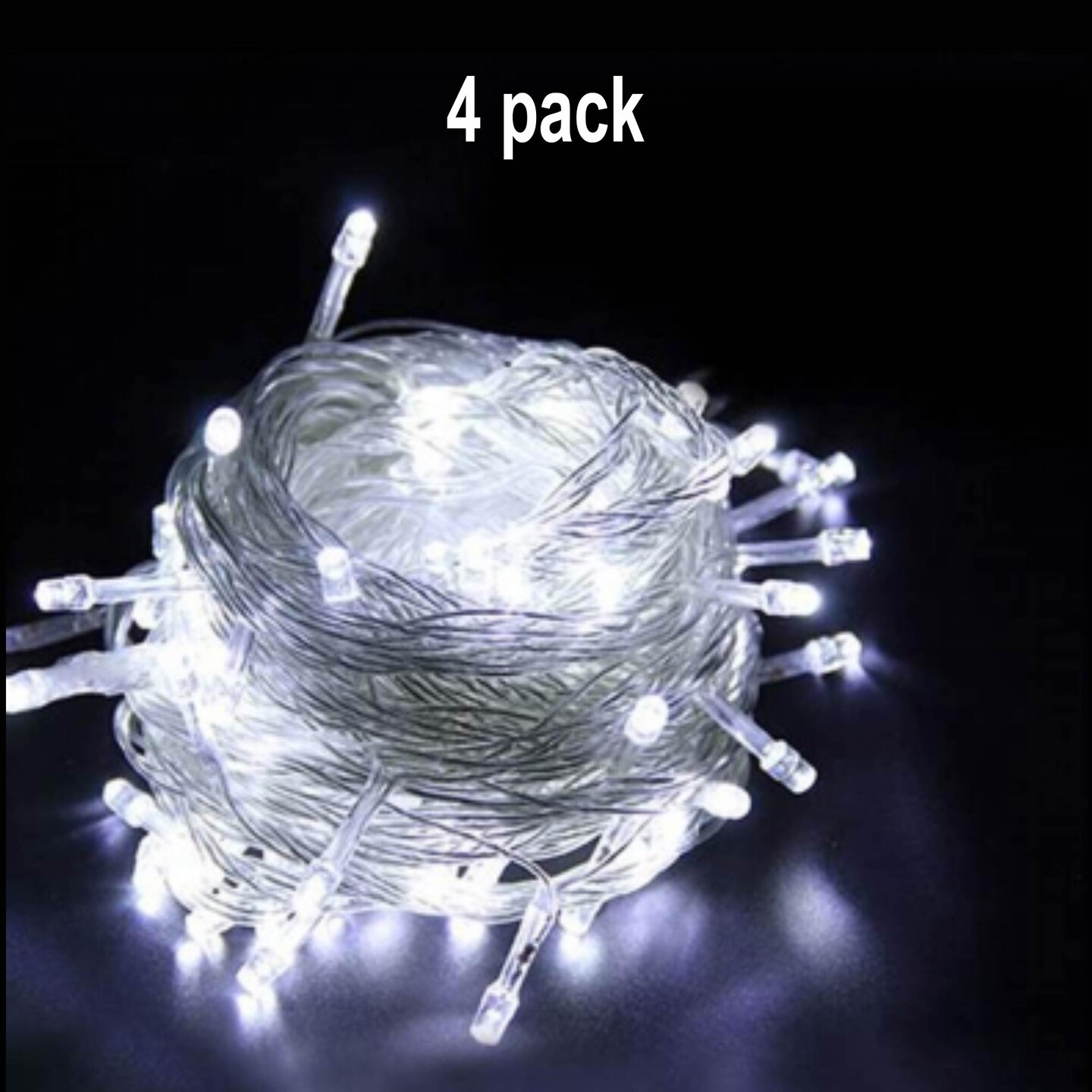 400 LED Fairy String Lights — Flexible Clear Wire, 8 Modes, Plug-In, 96ft