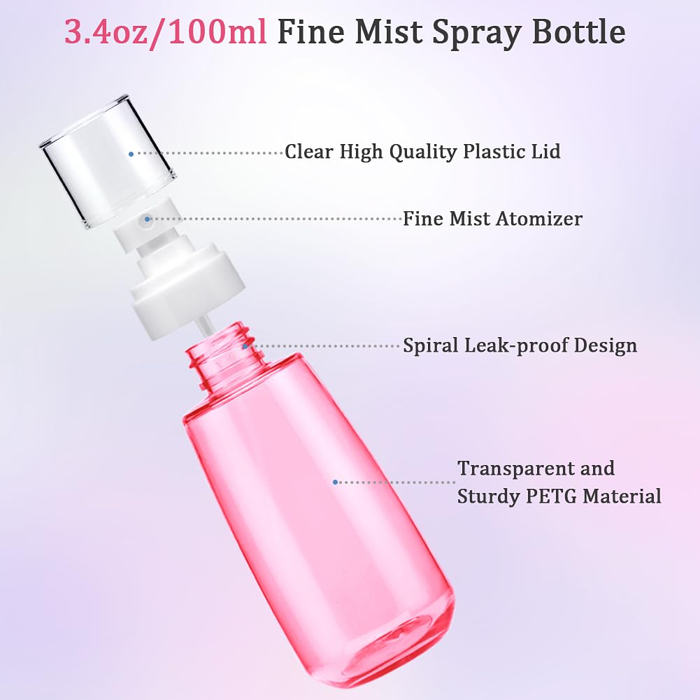 3.4oz/ 100ml Fine Mist Spray Bottle - (3color)
