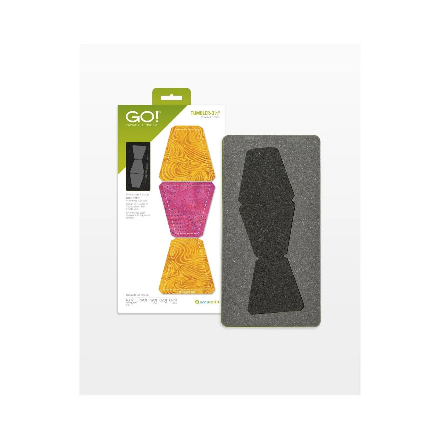 AccuQuilt GO! Tumbler Quilting Die 3 1/2" | Fabric Cutting Die 3" Finished