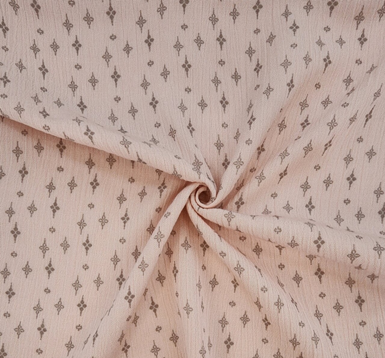 1 Yard 50/52&#x22; Vanilla Taupe Rayon Crinkle Fabric Lightweight 125 GSM Crepon Material for Fashion Sewing