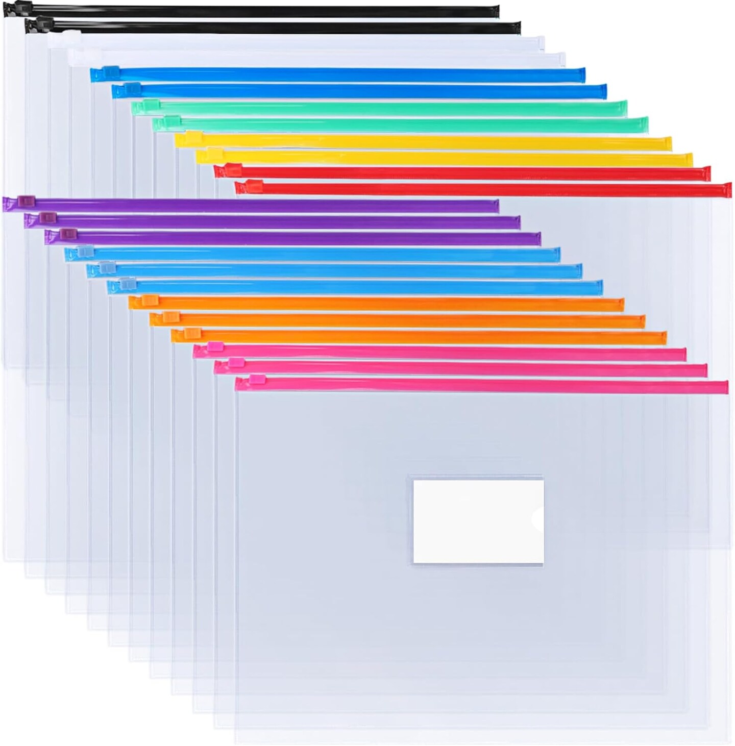 24pcs Plastic Envelopes Poly Zip (10 Colors)