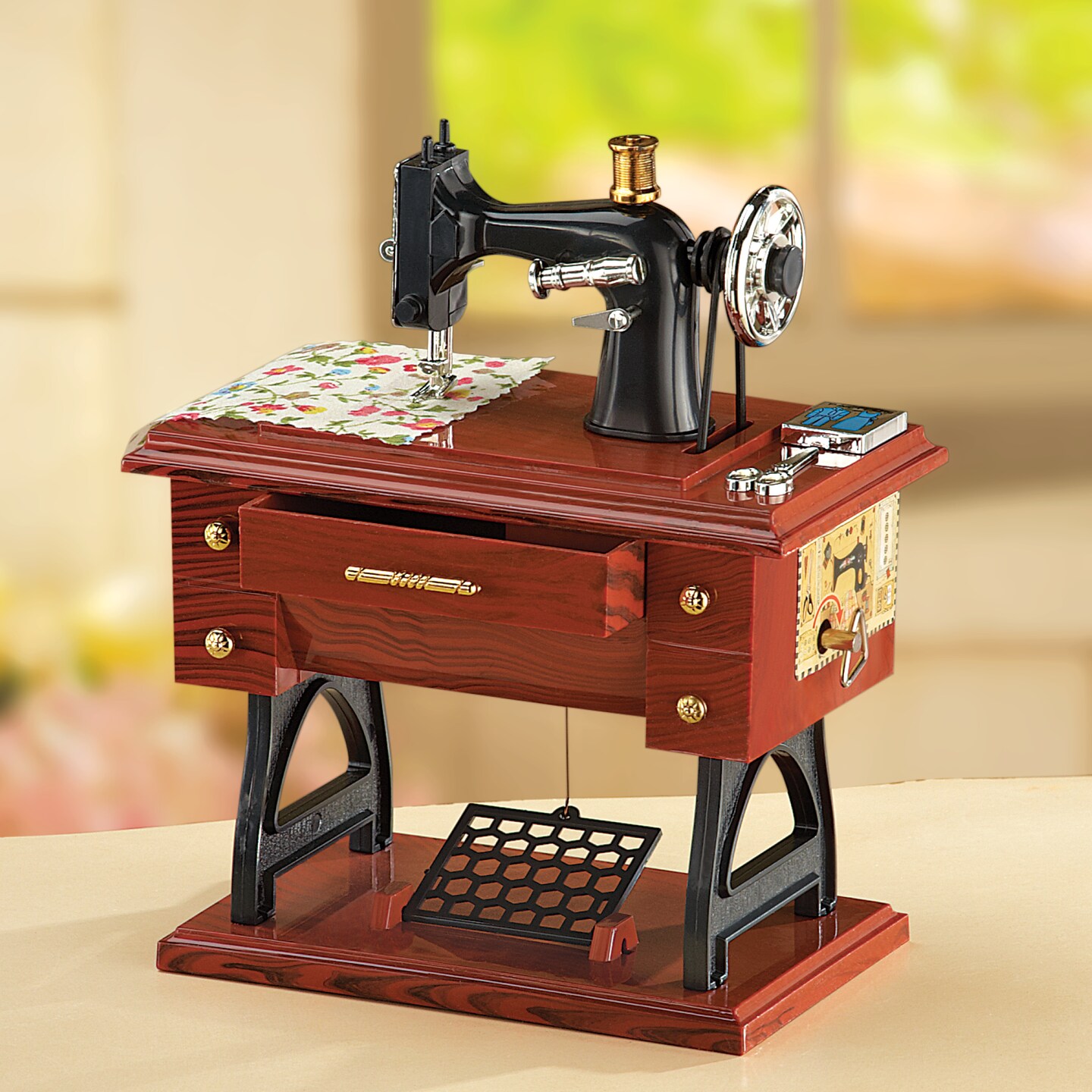 Collections Etc Antique Sewing Machine Music Box