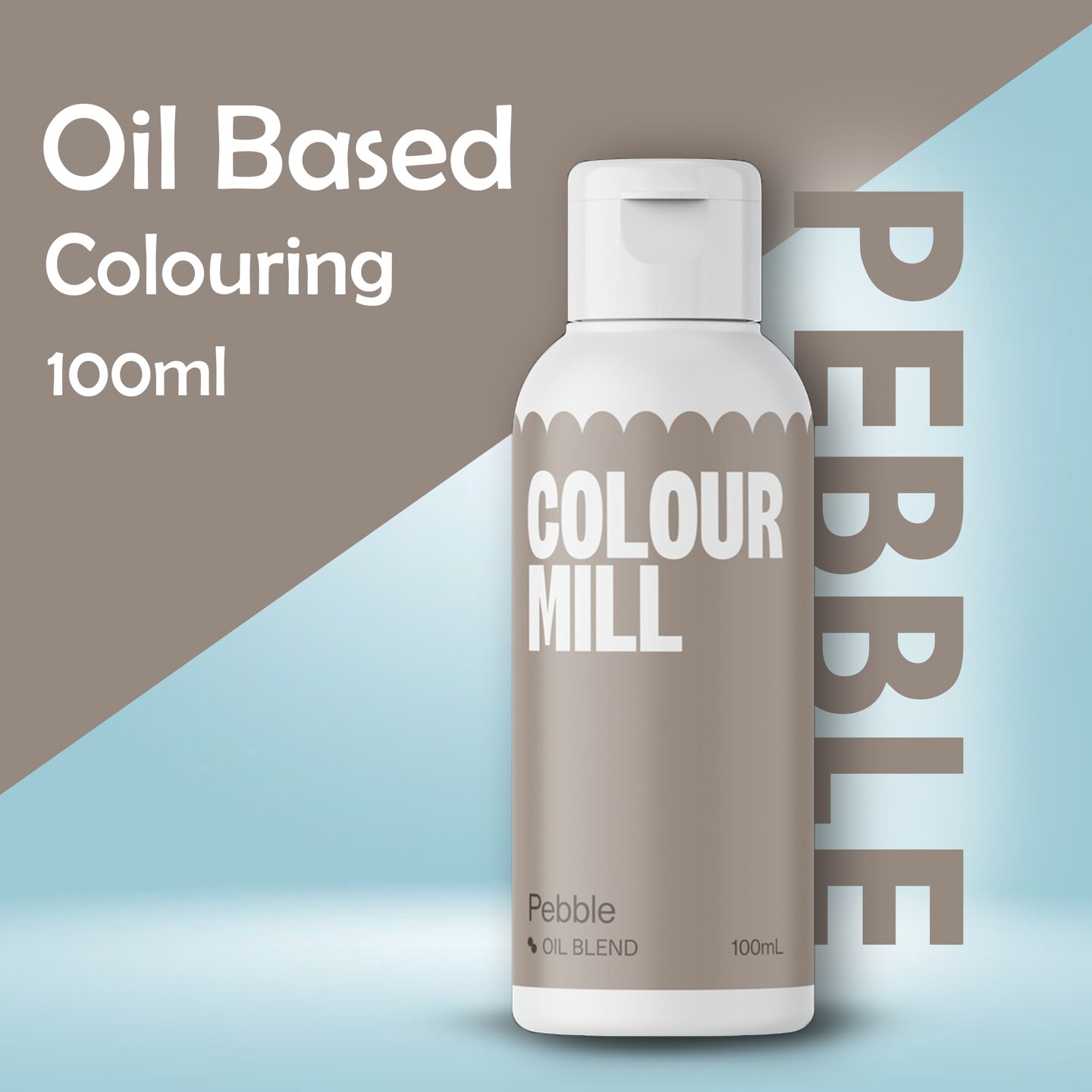 Pebble Oil Based Edible Food Colouring 100ml for Buttercream Chocolate and Fondant