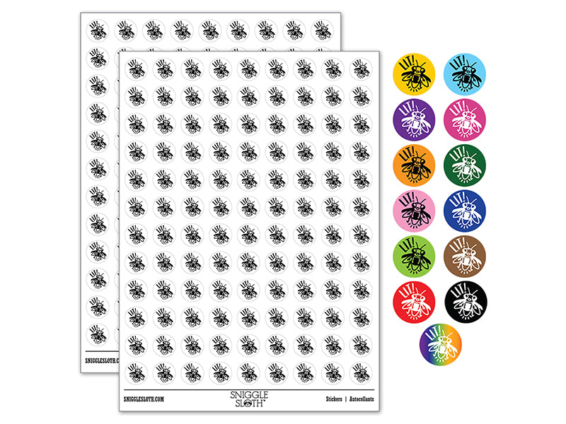 Lit Cute Firefly Insect 200+ 0.50&#x22; Round Stickers