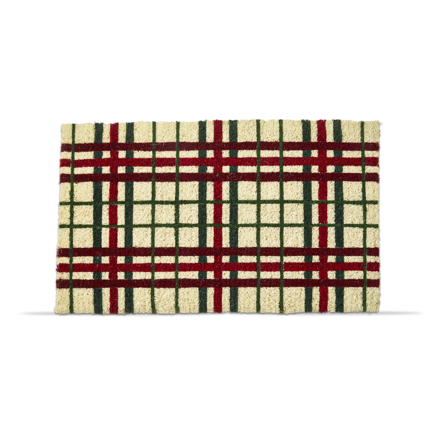 1'6" x 2'6" Christmas Plaid Coir Mat Rectangle Indoor and Outdoor Coir Door Welcome Mat