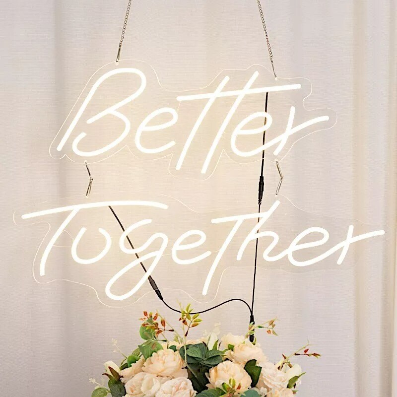 32&#x22; Warm White Better Together Sign LED Backdrop Hanging Wall Decor Party