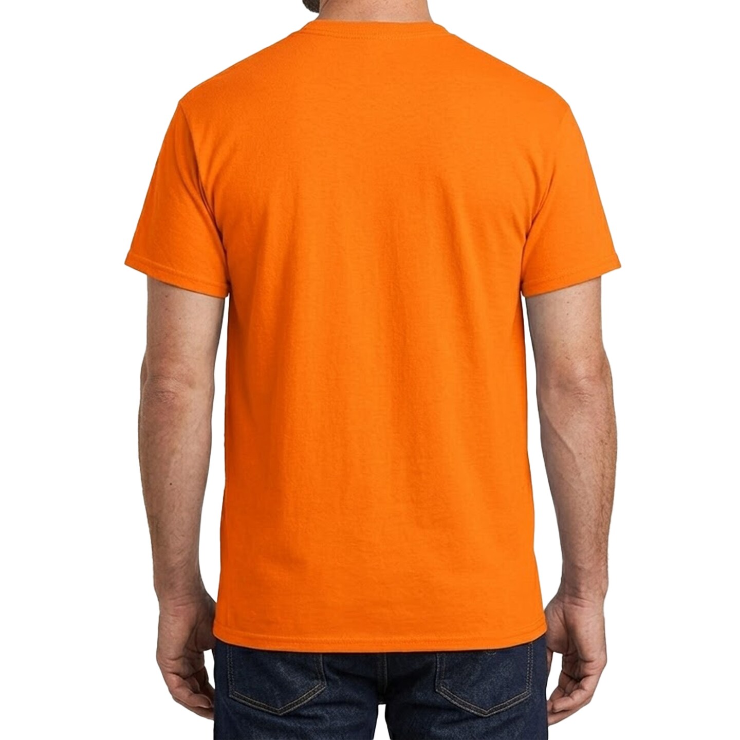 High Visibility Heavy Cotton T-Shirt - Gildan T-Shirt, Safety Orange Workwear Craft Shirt
