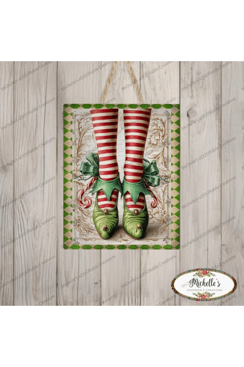 Vintage Elf Legs Metal Sign