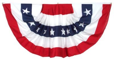 Pleated Fan Patriotic Bunting, 3&#x27; x 6&#x27;,3675