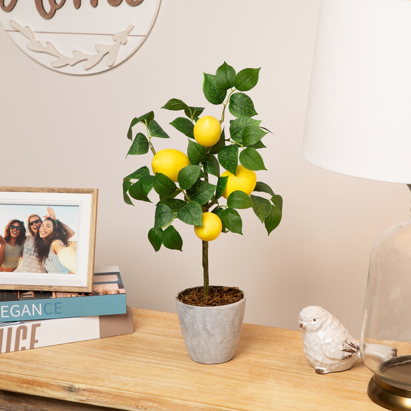Northlight Artificial Potted Mini Lemon Tree - 20&#x22;