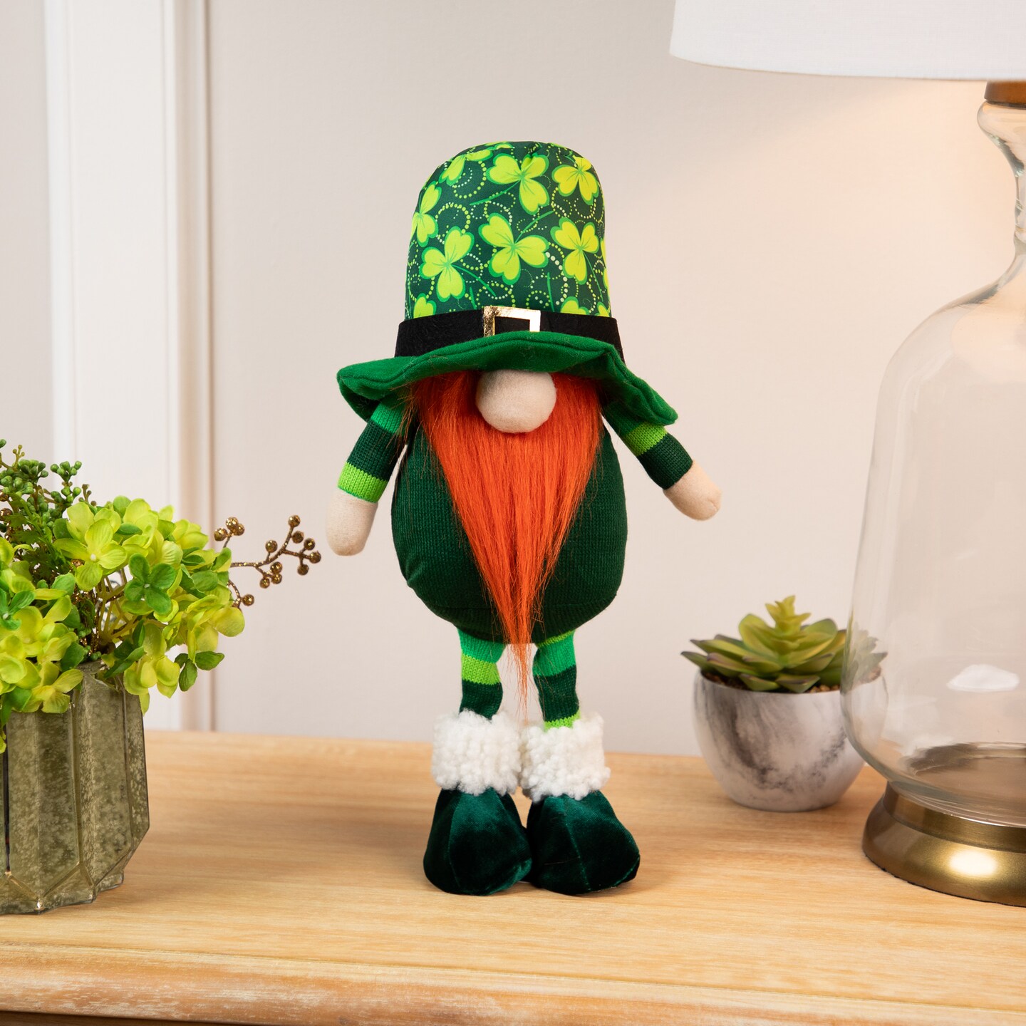 Northlight Standing Shamrock St Patrick&#x27;s Day Gnome - 12.5&#x22;