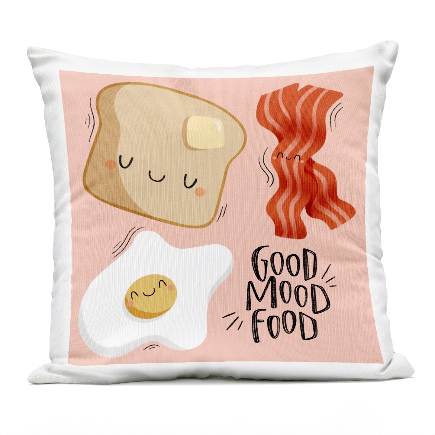 Stupell Industries Good Mood Food Breakfast Outdoor Printed Pillow design by Sarah Hickman, 18 x 7 x 18