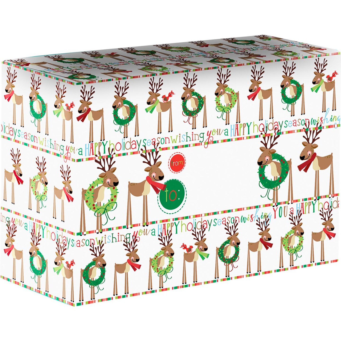 Pack/6: Cute Reindeer Theme Mailing Box - 9-1/2 x 4 x 6-1/2&#x22;