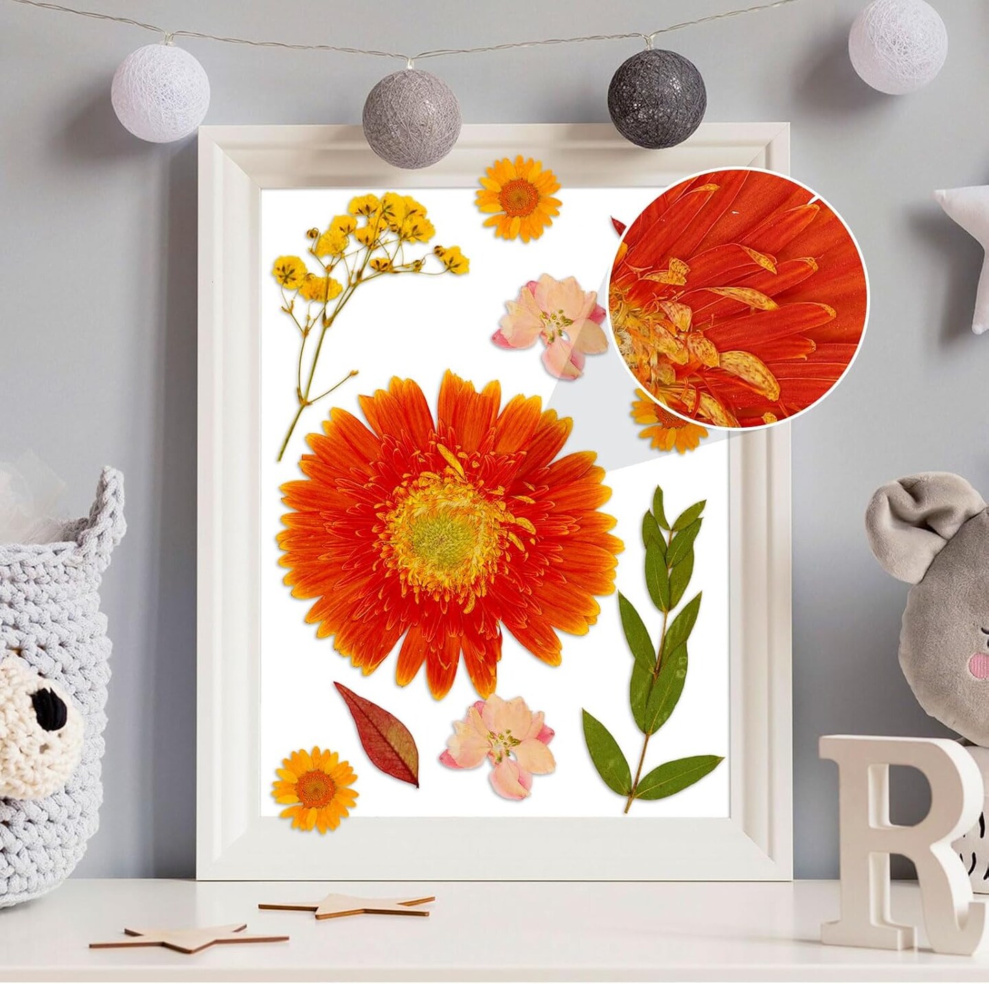 Pressed Dried Flowers, 92Pcs Real Natural Dried Flowers for Resin Molds Big Colorful Dry Pressed Floral