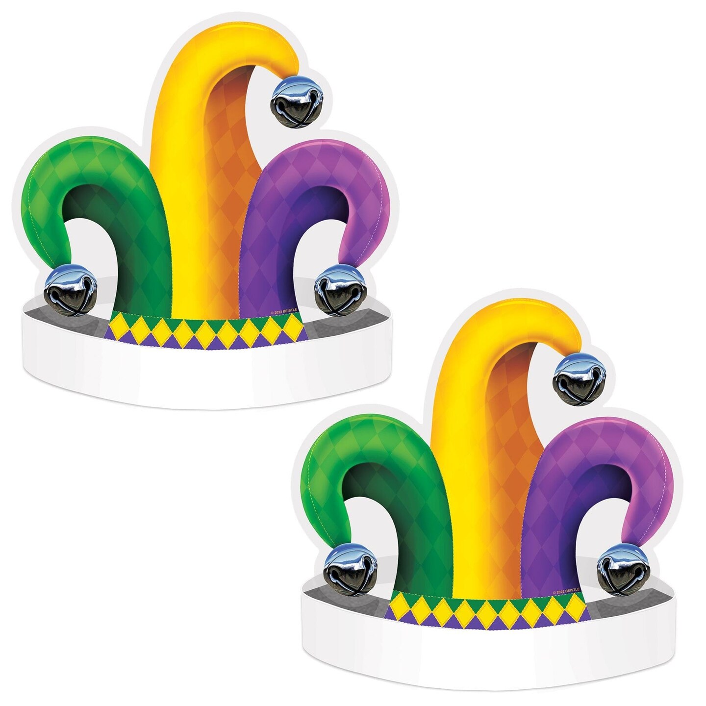 12 Pack Beistle Mardi Gras Jester Hat Headband