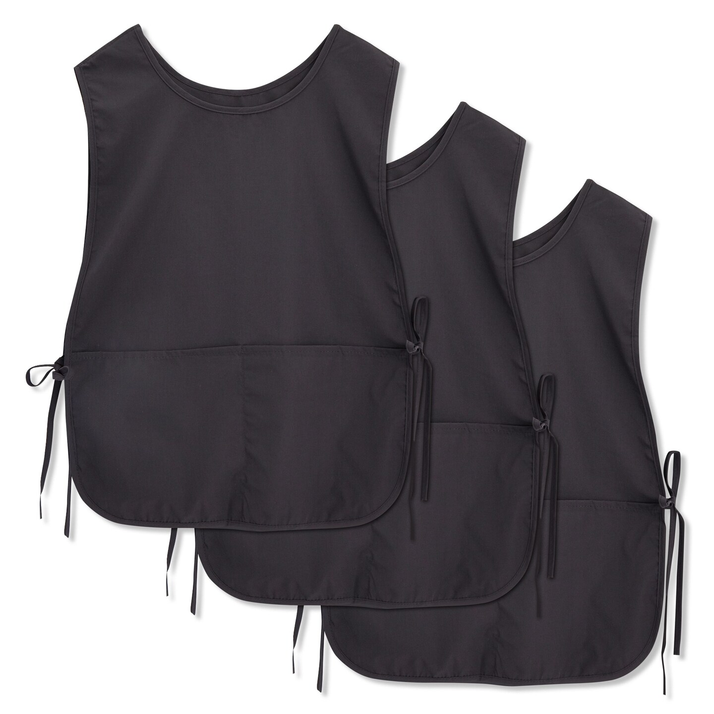 Okuna Outpost 3-Pack Cobbler Aprons with Pockets, Adjustable, Practical, Versatile and Durable Unisex Work Smocks for Garden, Art, Craft, Painting or Pottery Project (19 x 28 In), Black