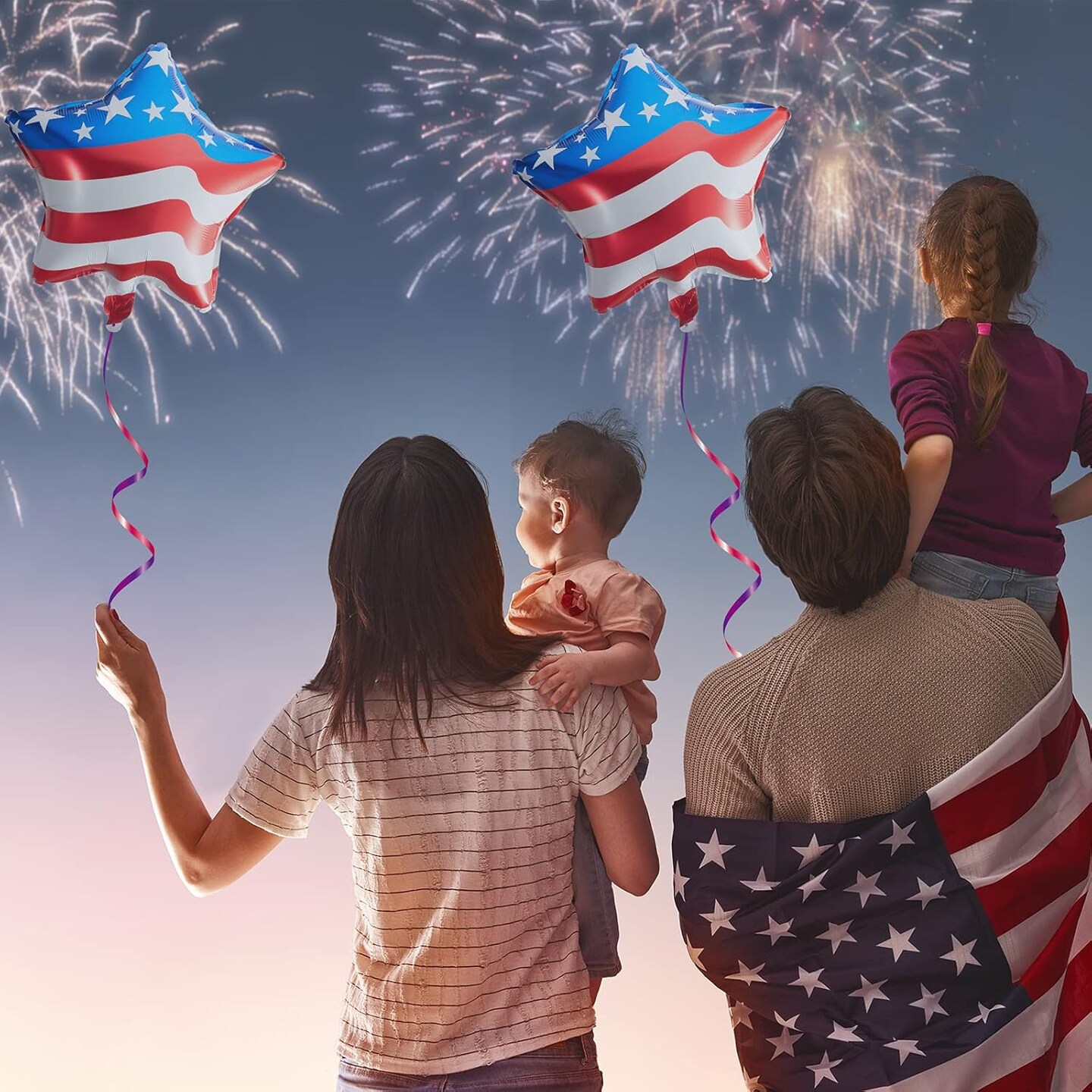 20 Pcs 4th of July Balloons 18 Inch Blue Red White Foil Balloons Patriotic American Flag Star Balloons Independence Day Party Balloons USA Balloons for Party Decorations